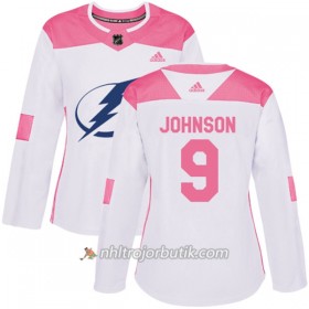Dame Ishockey Tampa Bay Lightning Tröja Tyler Johnson 9 Adidas 2017-2018 Vit Rosa Fashion Authentic